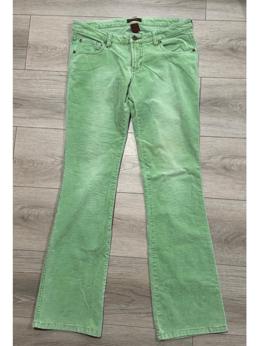 Blue Asphalt Corduroy Mint Green Low Rise Jeans Women Size 7